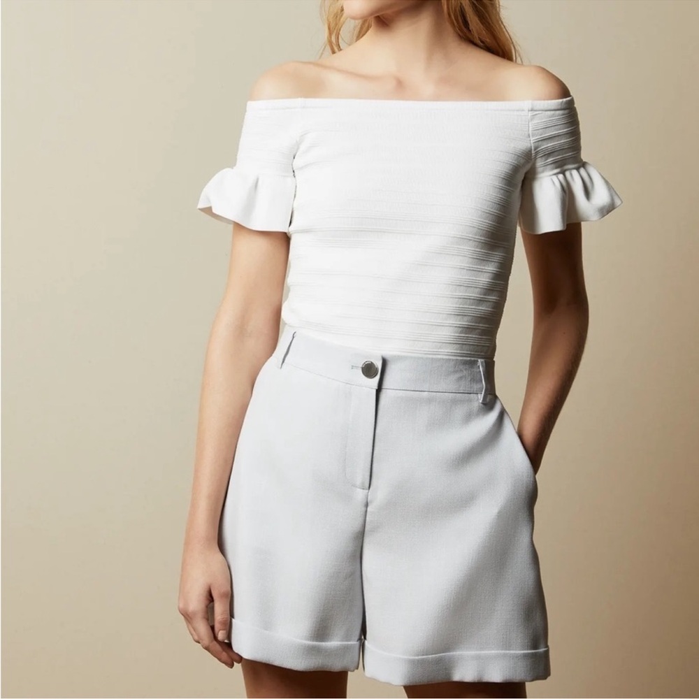 Ted Baker Misteey Bardot top ruffle sleeve